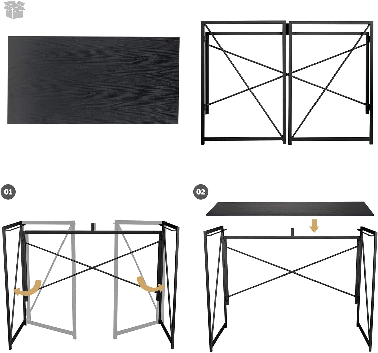ANJI DEPOT Folding Table/ Desk (Black) - Image 5