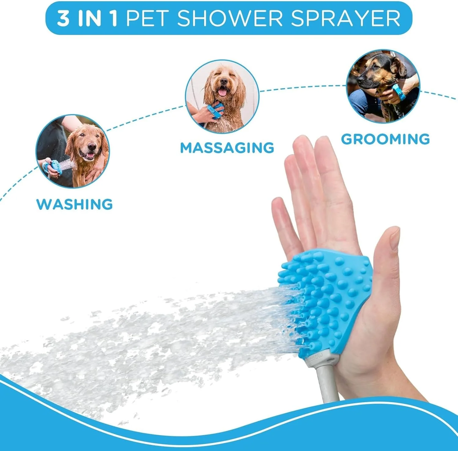 Aquapaw Dog Washer & Shower Hose (Sprayer & Scrubber in 1) - Image 4