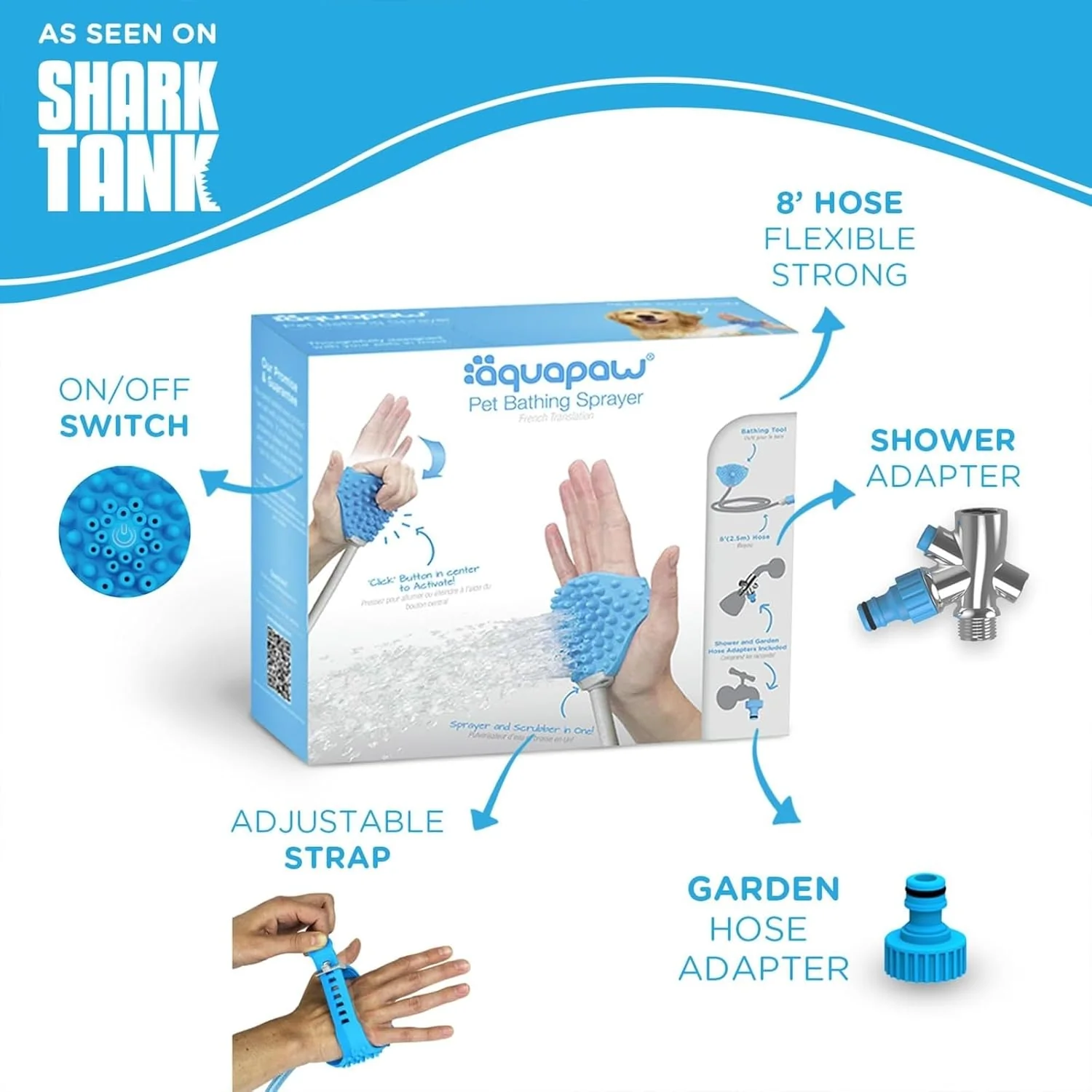 Aquapaw Dog Washer & Shower Hose (Sprayer & Scrubber in 1) - Image 6