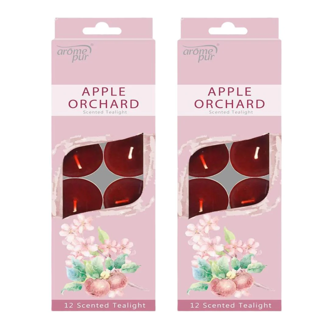 AROME PUR Apple Orchard Scented Candle Tealights (24 Pack)