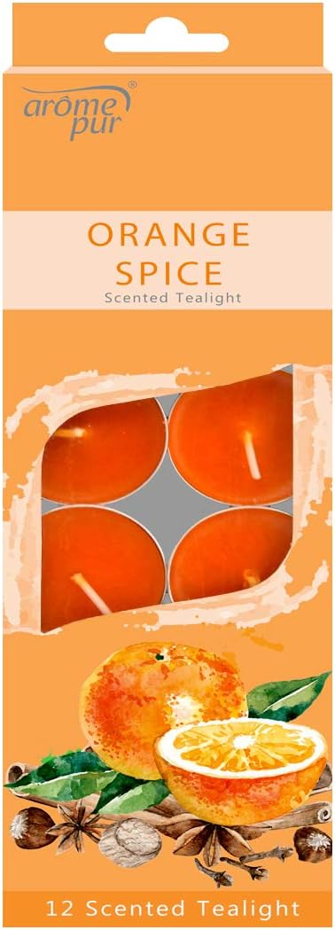 AROME PUR Orange Spice Scented Tealights - (24 Pack) - Image 3