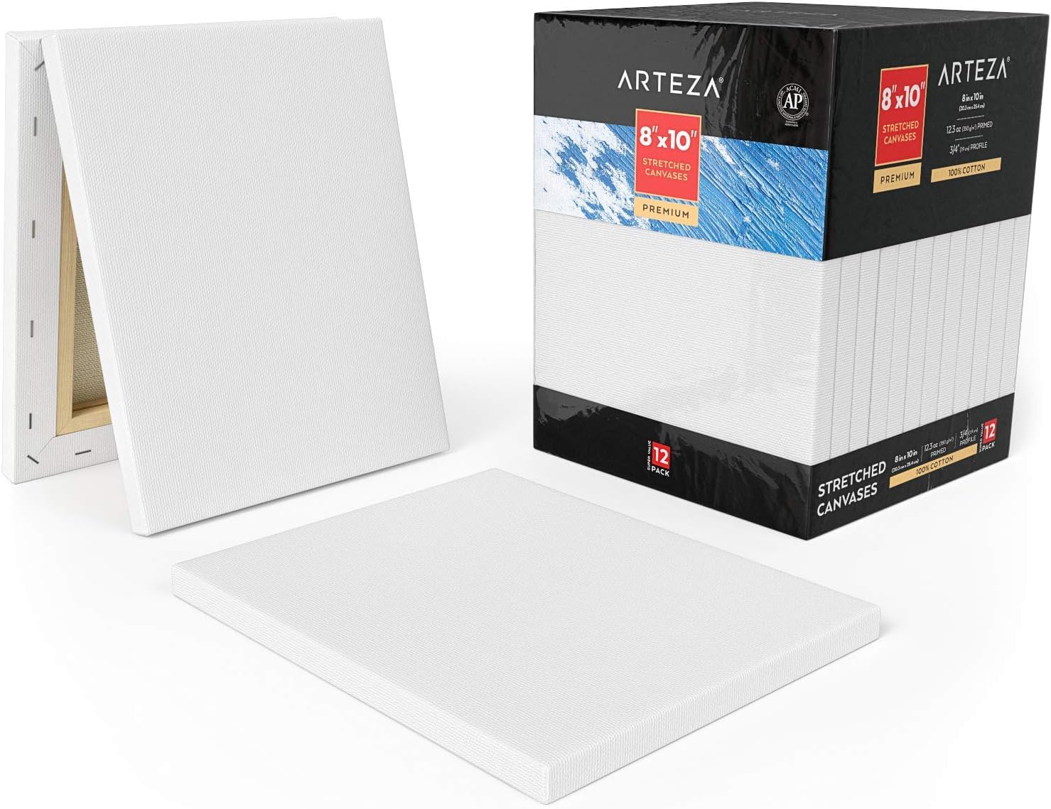 ARTEZA Premium Stretched Canvas - 8"x10" (20x25cm) - 12 Pack - Image 7
