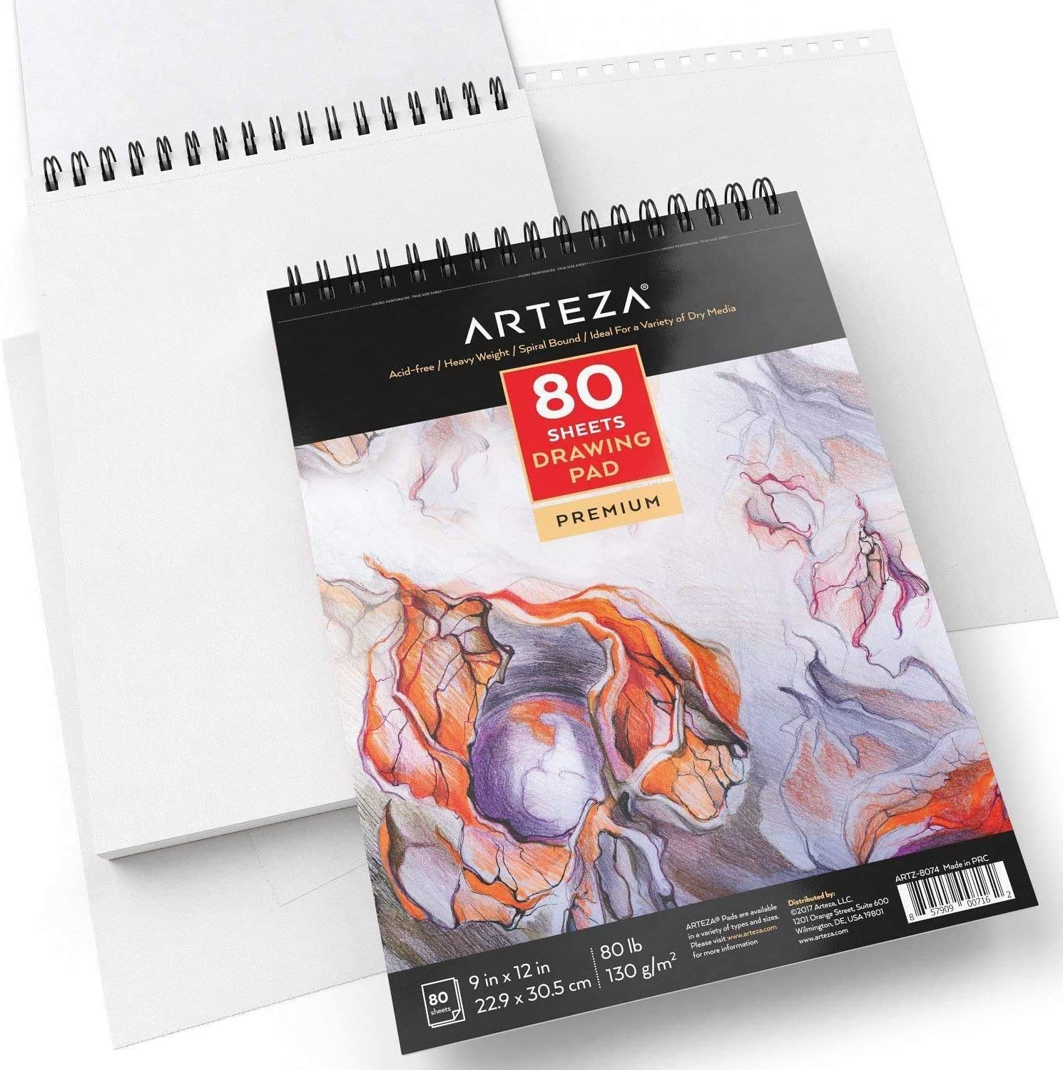 Arteza 22.9 x 30.5cm Drawing Pad - 2 Pack - Image 3