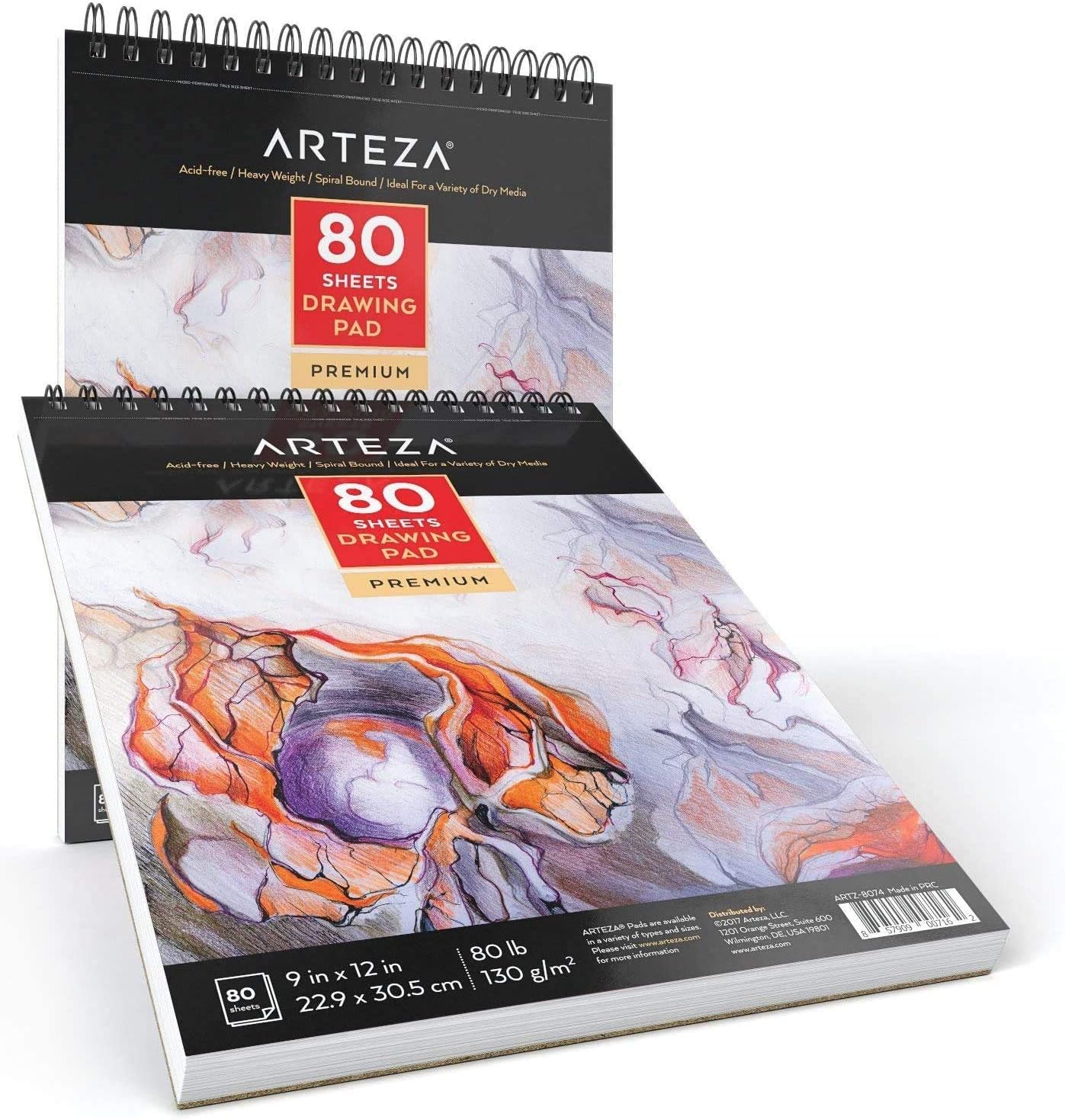 Arteza 22.9 x 30.5cm Drawing Pad - 2 Pack - Image 5
