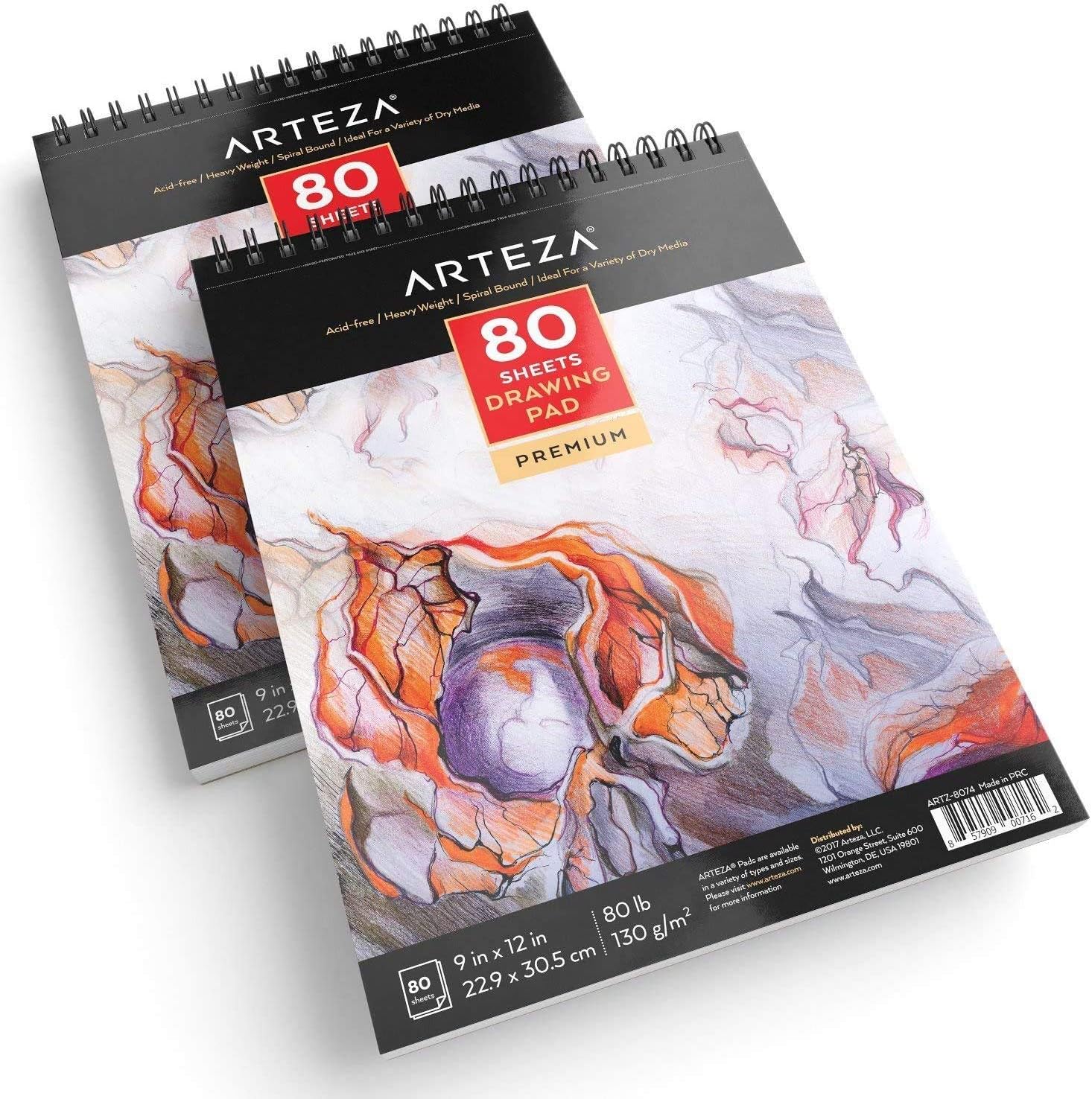 Arteza 22.9 x 30.5cm Drawing Pad - 2 Pack - Image 6