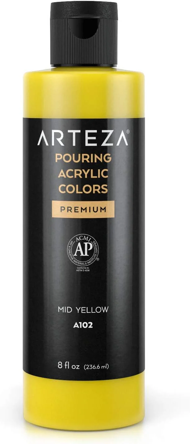 Arteza Acrylic Pouring Paint - Mid Yellow (236ml)