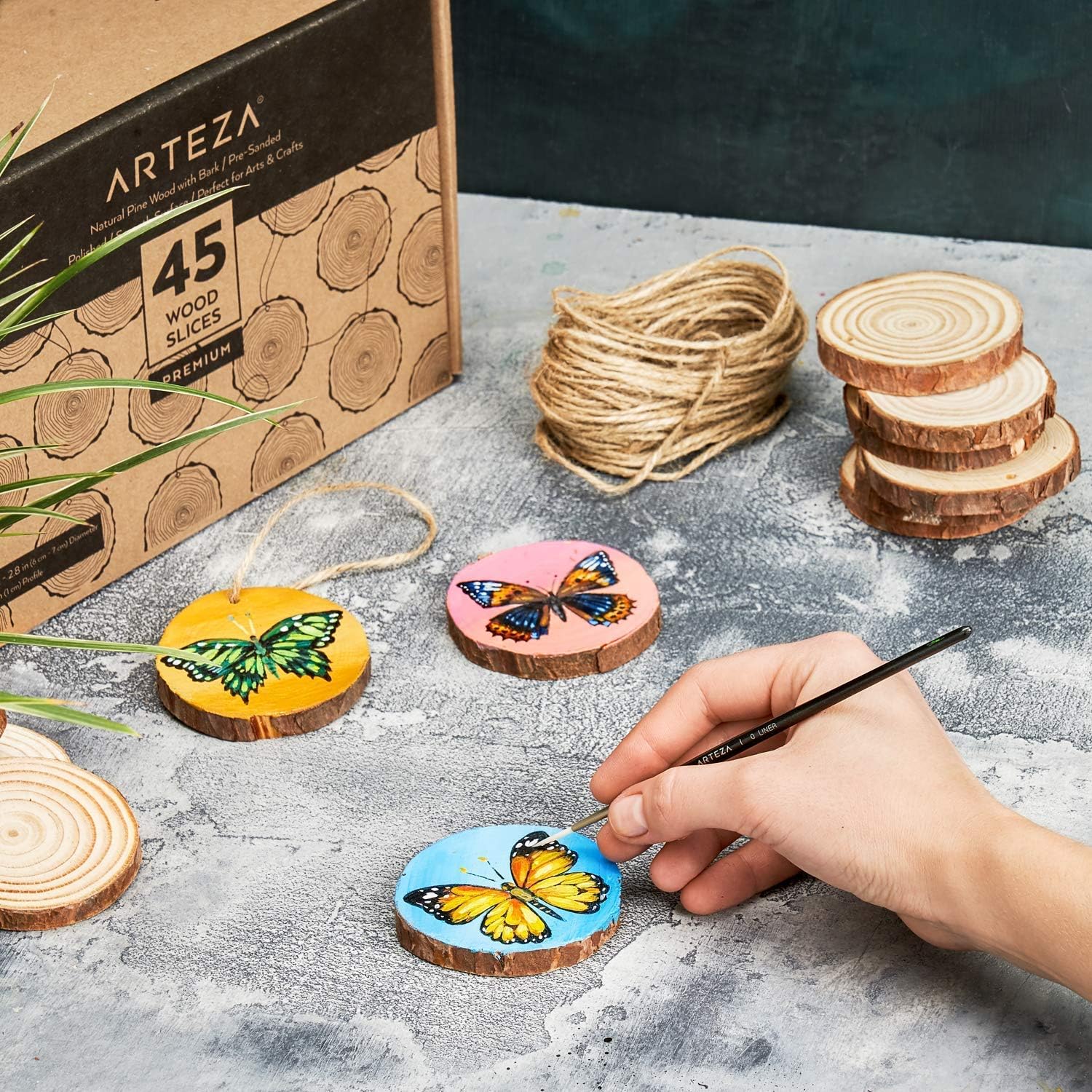 ARTEZA Art Wood Slices (45 Pieces) - Image 5