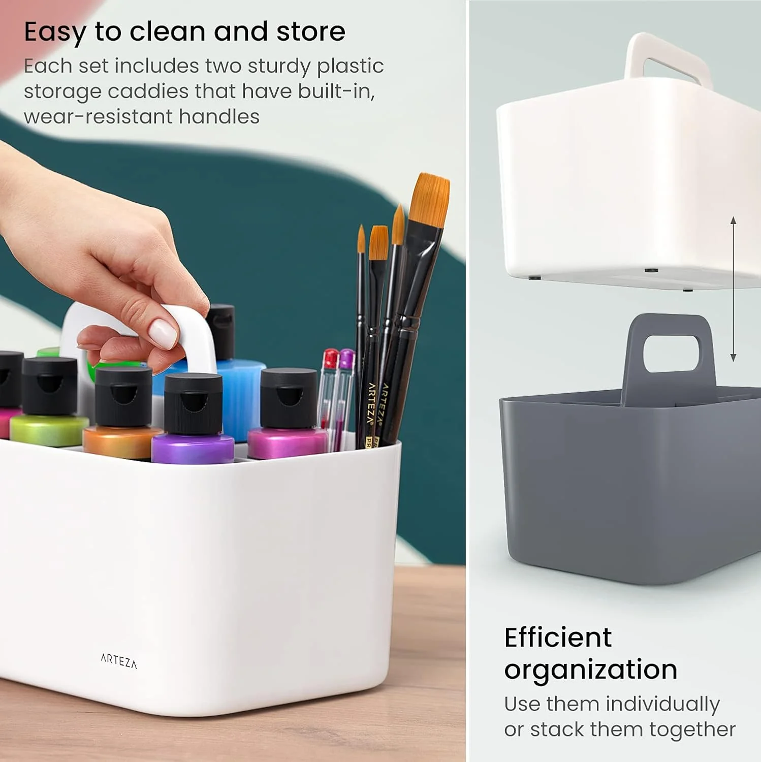 ARTEZA Arts & Crafts Storage Caddy - Image 2