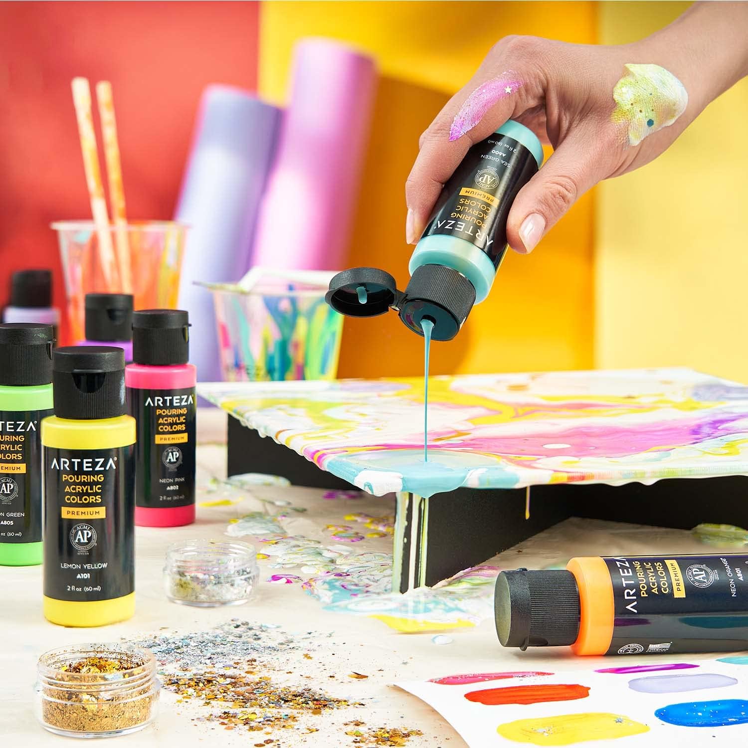 ARTEZA Black Paint Canvases - 8"x10" (20x25cm) - 14 Pack - Image 7