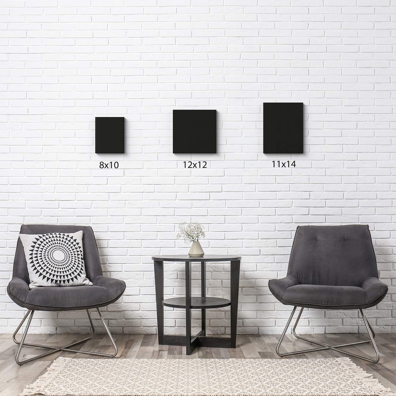 Arteza Black Stretched Canvas - 8"x10" (20x25cm) - 12 Pack - Image 2
