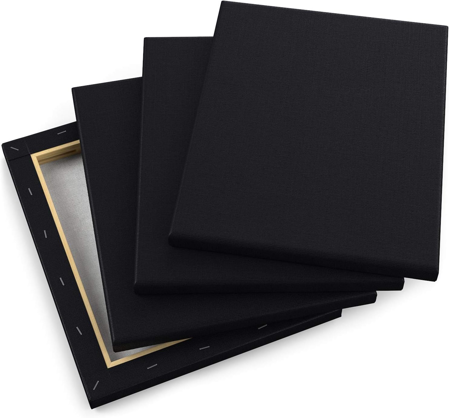 Arteza Black Stretched Canvas - 8"x10" (20x25cm) - 12 Pack - Image 4