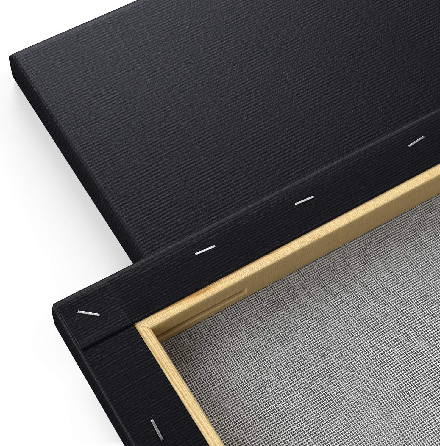 ARTEZA Black Stretched Square Canvas - 12"x12" (30x30cm) - 8 Pack - Image 2