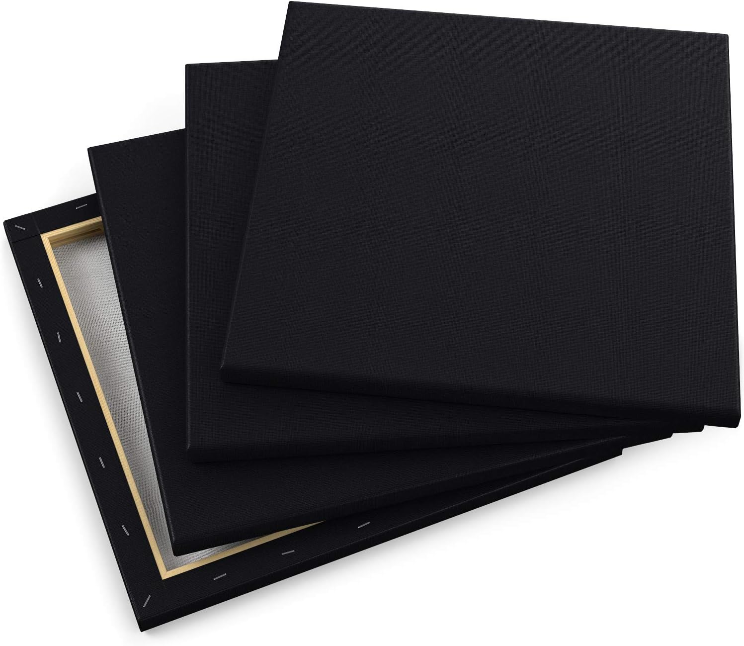 ARTEZA Black Stretched Square Canvas - 12"x12" (30x30cm) - 8 Pack - Image 3