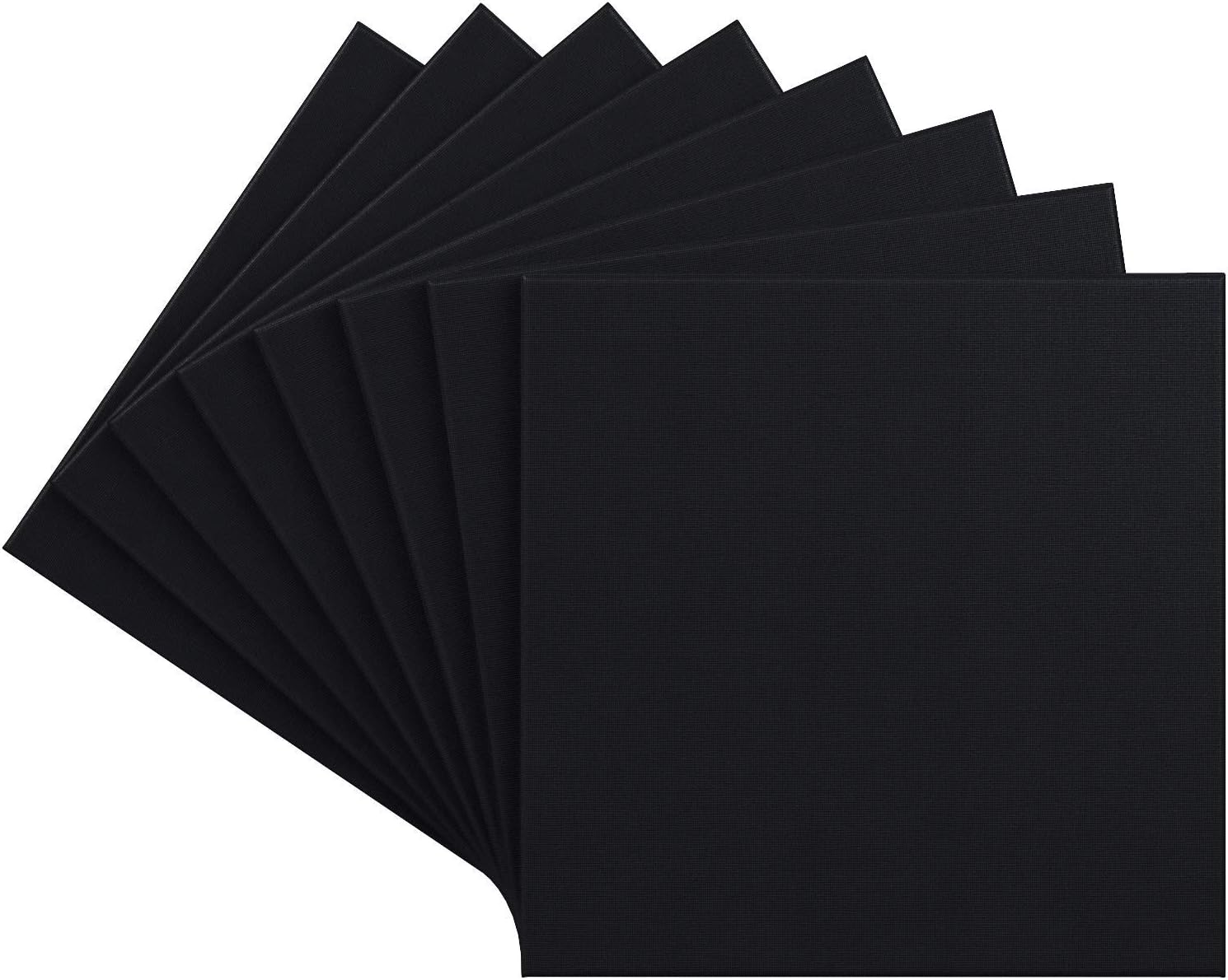 ARTEZA Black Stretched Square Canvas - 12"x12" (30x30cm) - 8 Pack - Image 5