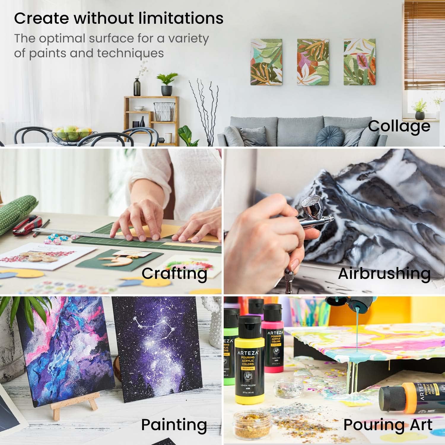 Arteza Canvas Board - 11"x14" (27.9x35.6cm) - 14 Pack - Image 4