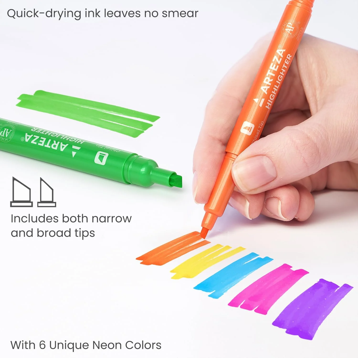 ARTEZA Coloured Highlighter Neon Pens - Set of 60 - Image 3