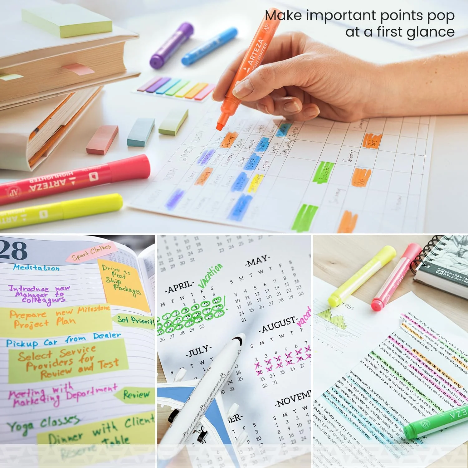 ARTEZA Coloured Highlighter Neon Pens - Set of 60 - Image 4
