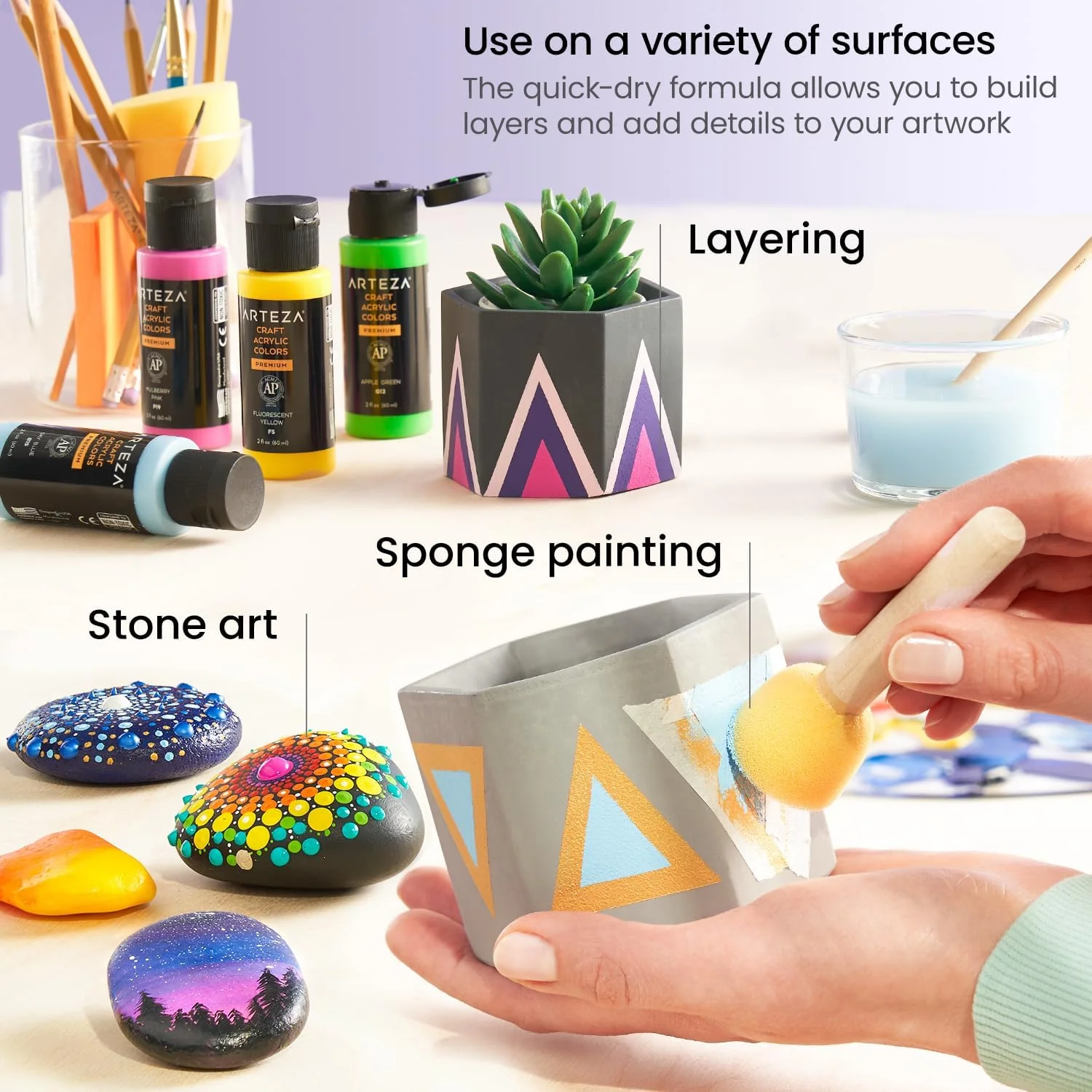 ARTEZA Craft Acrylic Paint, A306 Van Dyke Brown - 118ml - Image 3