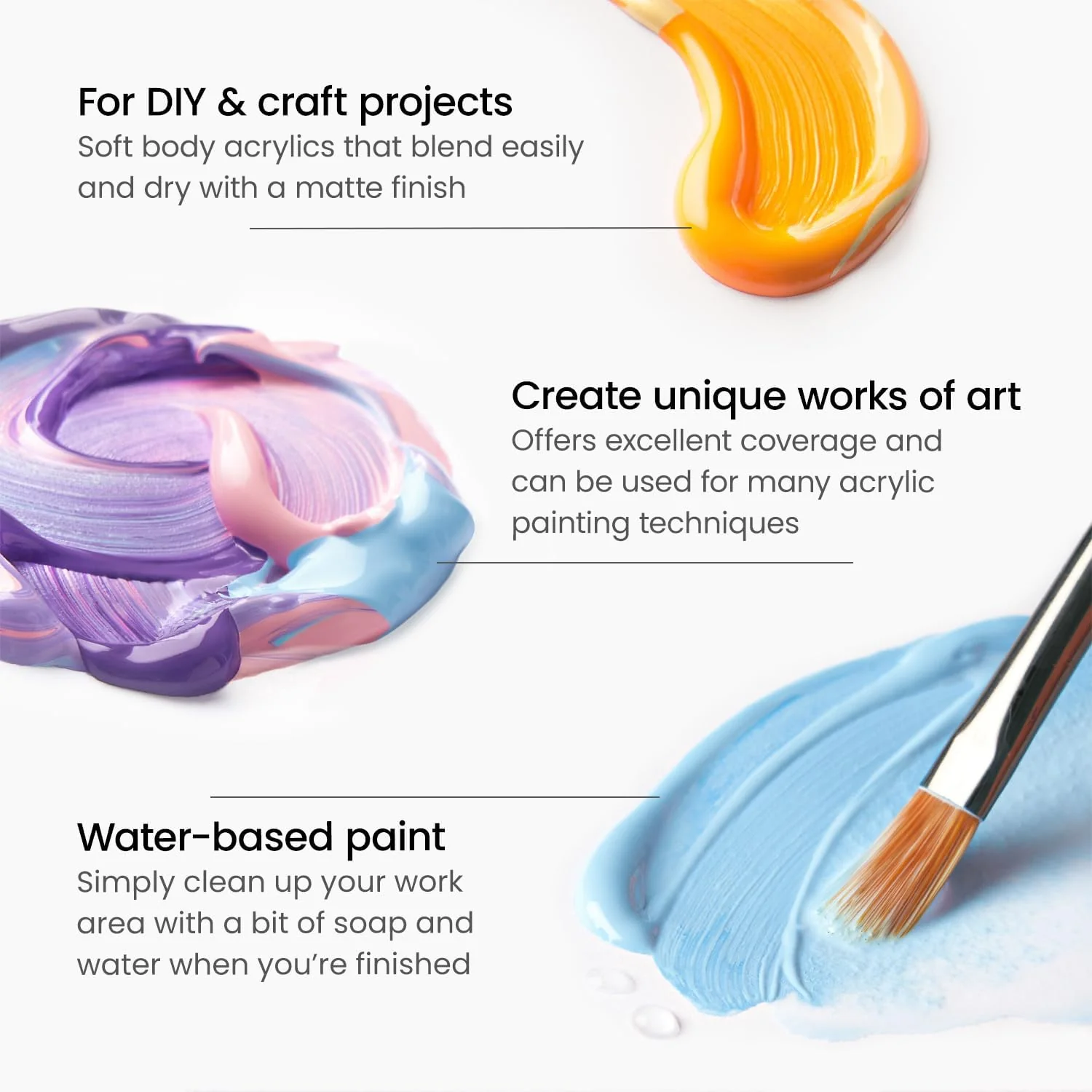 ARTEZA Craft Acrylic Paint - A502 Sapphire Blue (118 ml) - Image 2
