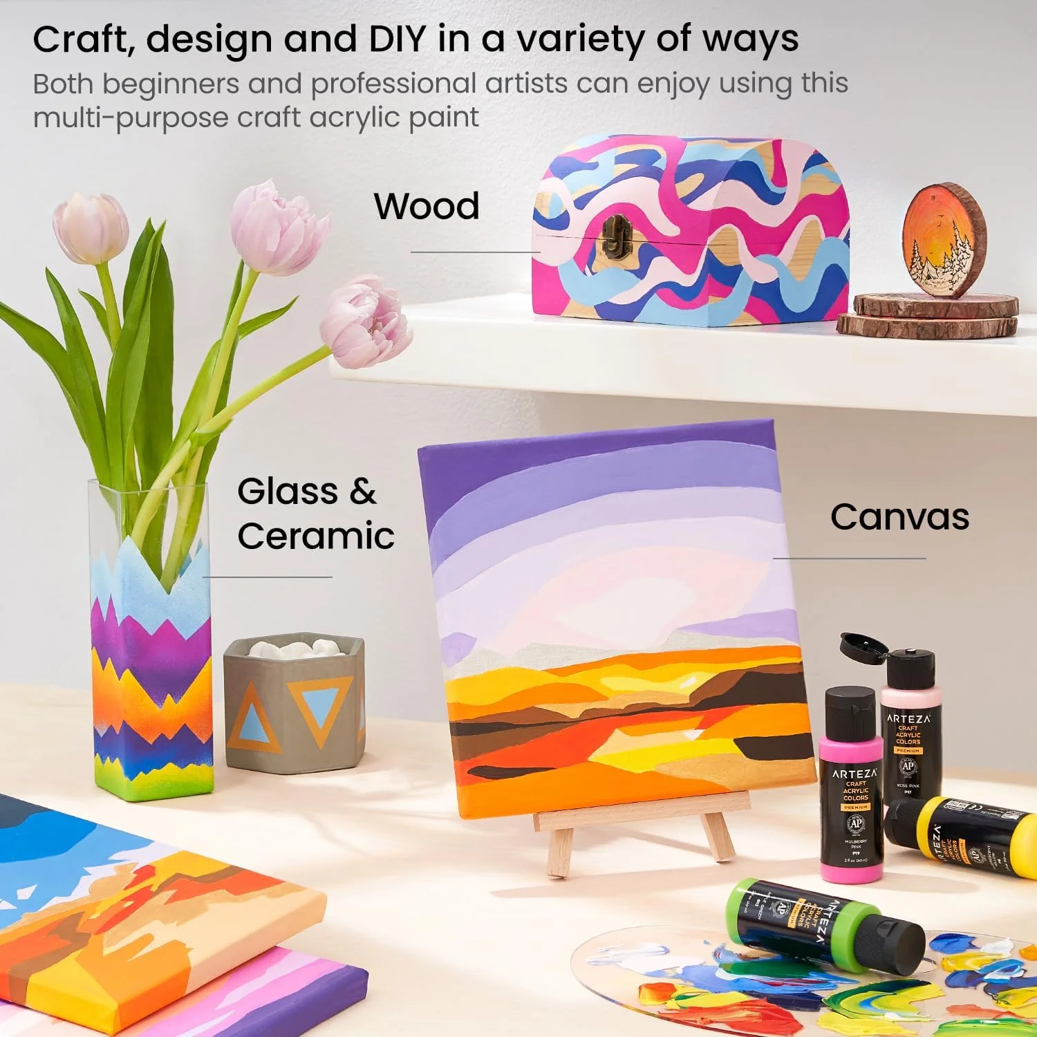 ARTEZA Craft Acrylic Paint - A600 Apple Green (118ml) - Image 4