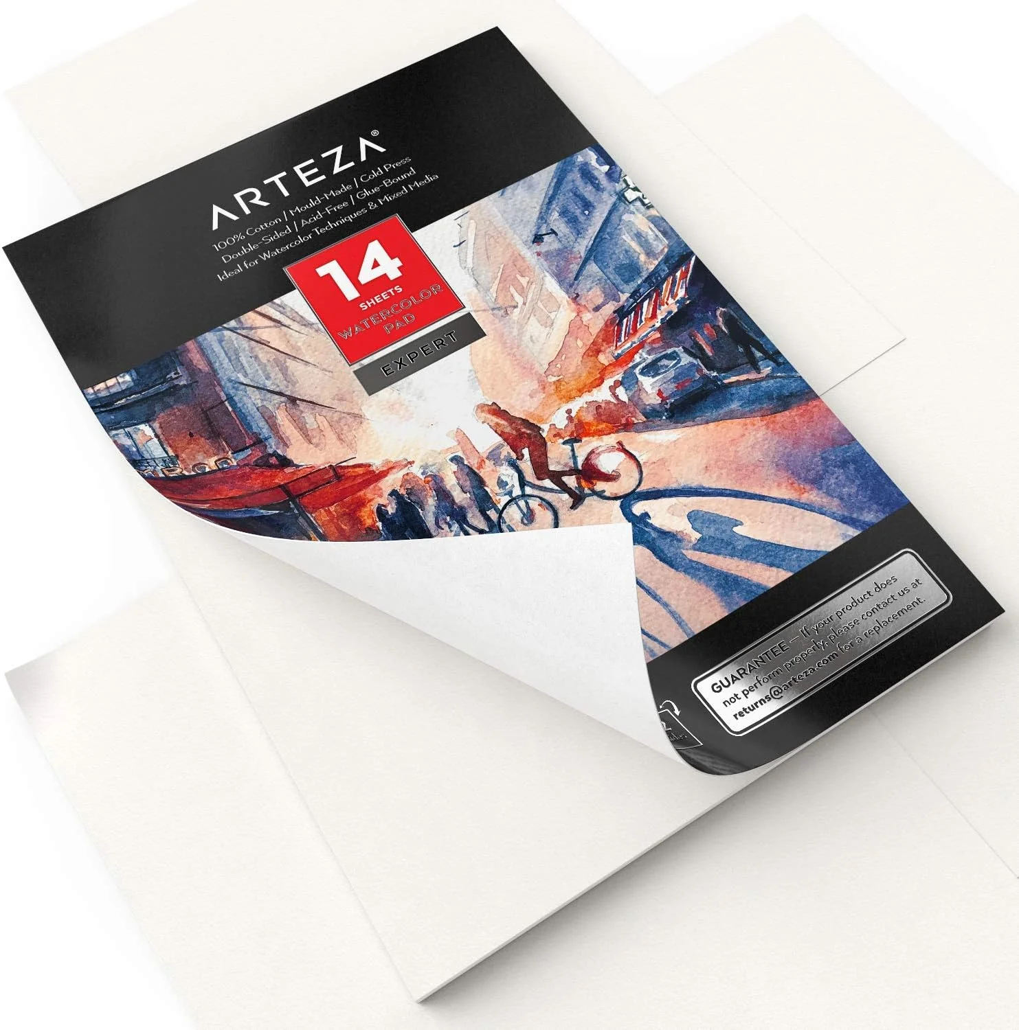 Arteza Double-Sided Watercolour Paper Pad A4, 14 Sheets, 300gsm - Image 4