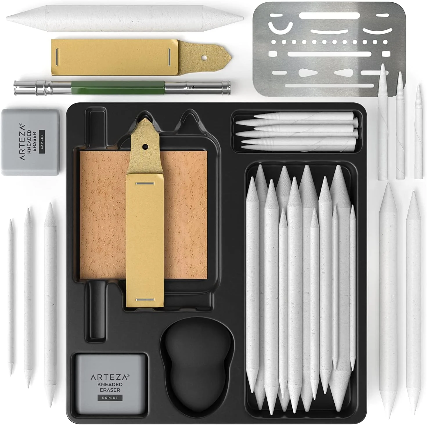 ARTEZA Drawing Kit for Adults, Set of 35 Sketching Tools & Detailing Accessories - Image 2