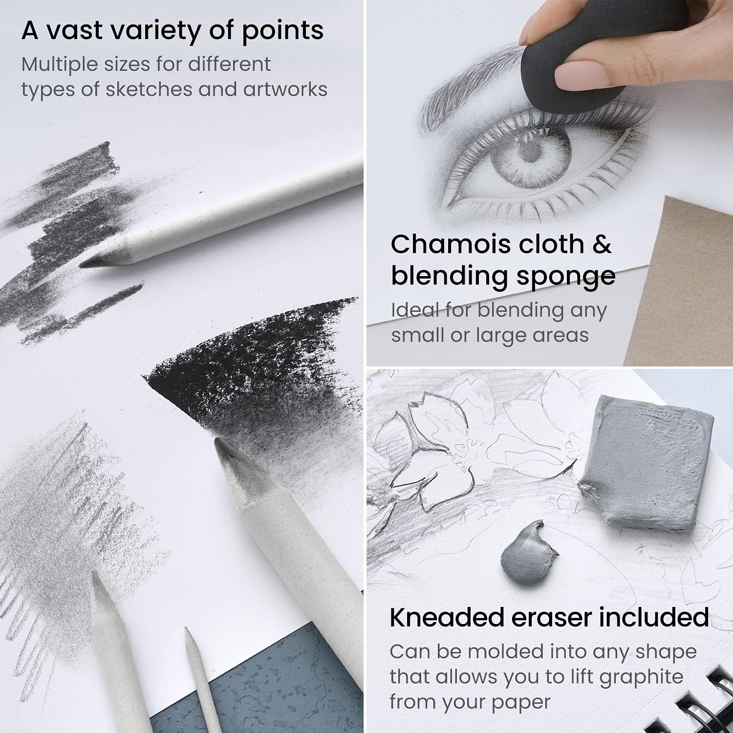ARTEZA Drawing Kit for Adults, Set of 35 Sketching Tools & Detailing Accessories - Image 3