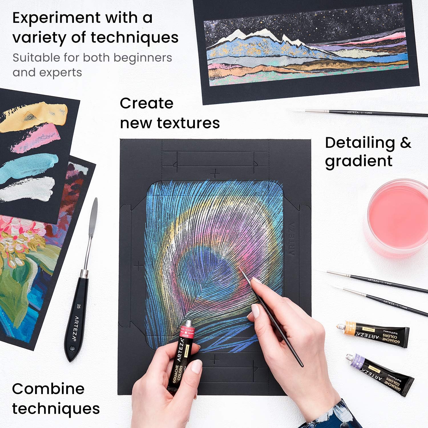 ARTEZA Gouache Painting Art Set - Image 5