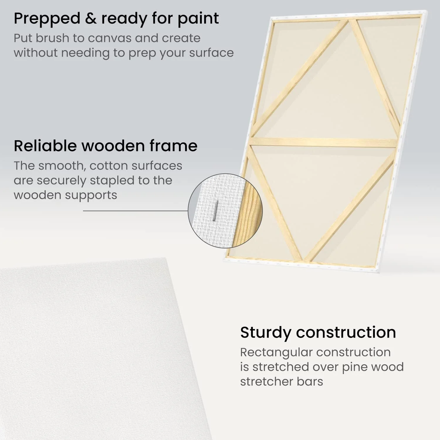 Arteza Large Canvas - 30"x40" (80cm x 100cm) - 2 Pack - Image 2
