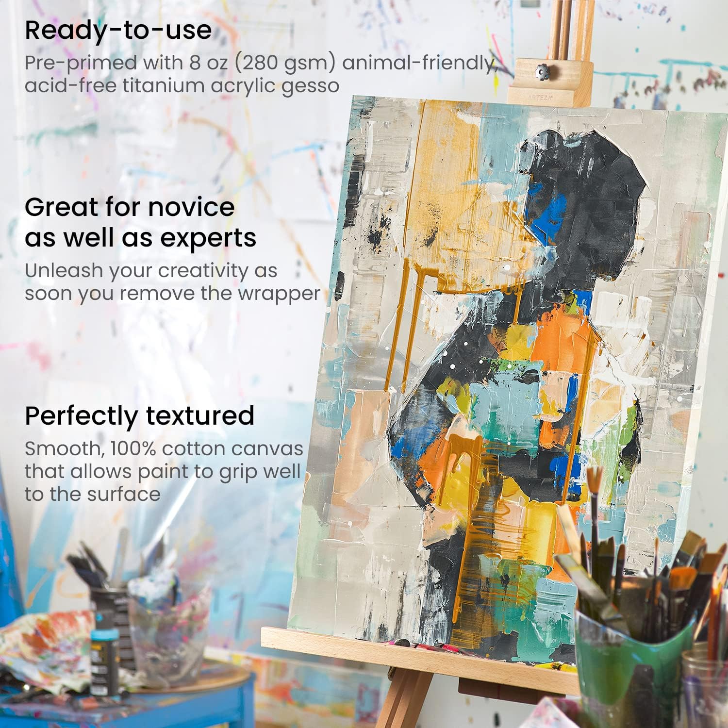 Arteza Large Canvas - 30"x40" (80cm x 100cm) - 2 Pack - Image 3