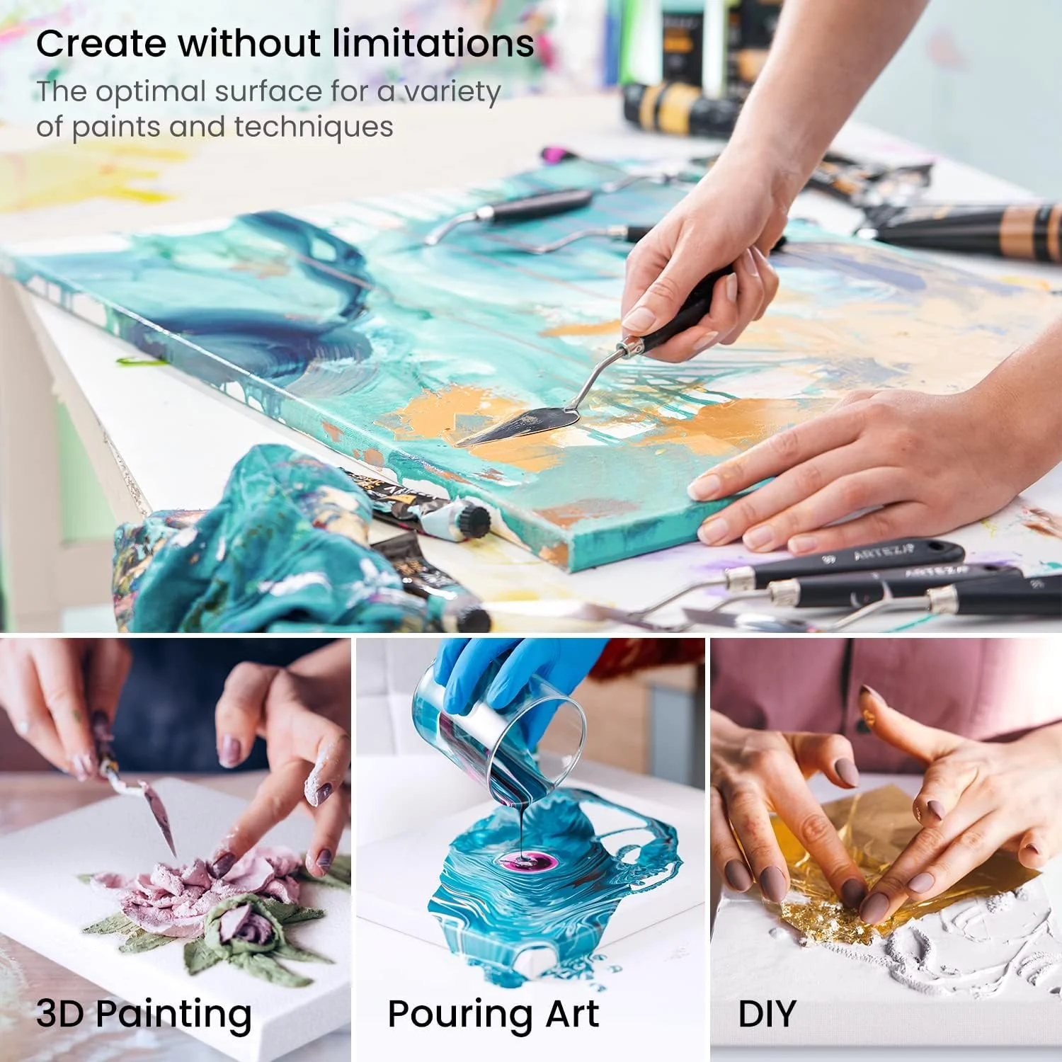Arteza Large Canvas - 30"x40" (80cm x 100cm) - 2 Pack - Image 5