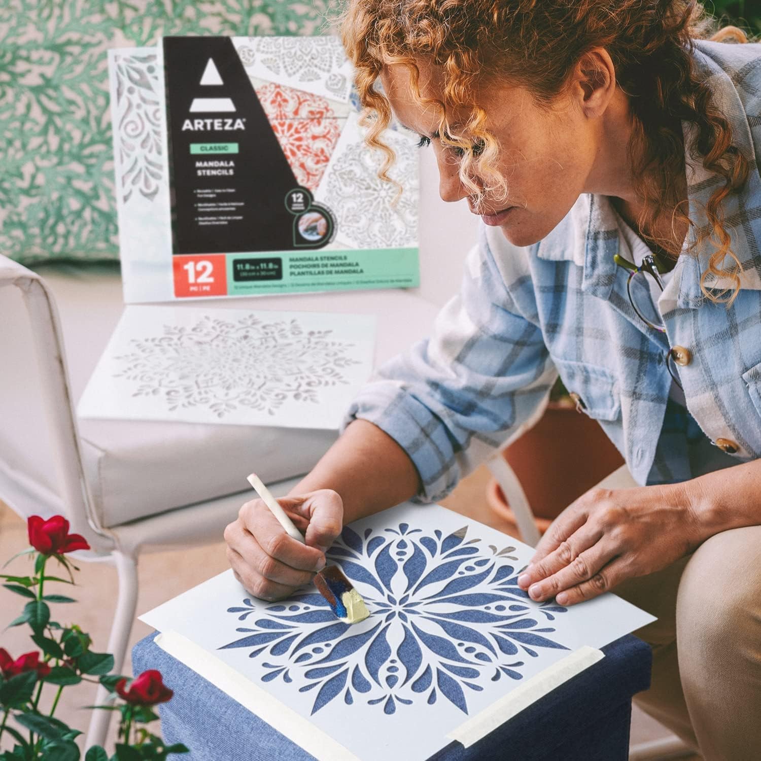 Arteza Mandala Stencils for Painting - 12 Designs - Image 4