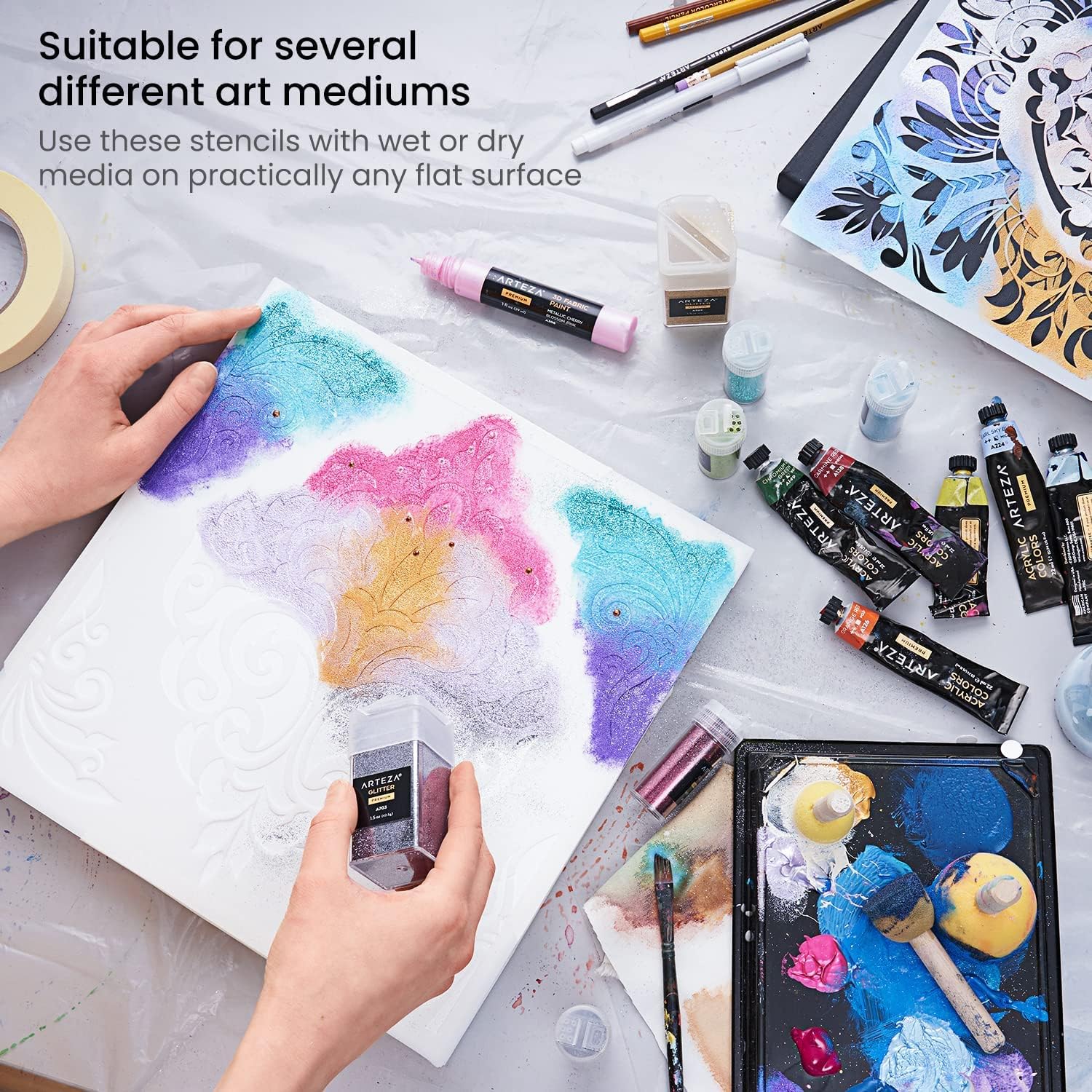 Arteza Mandala Stencils for Painting - 12 Designs - Image 6