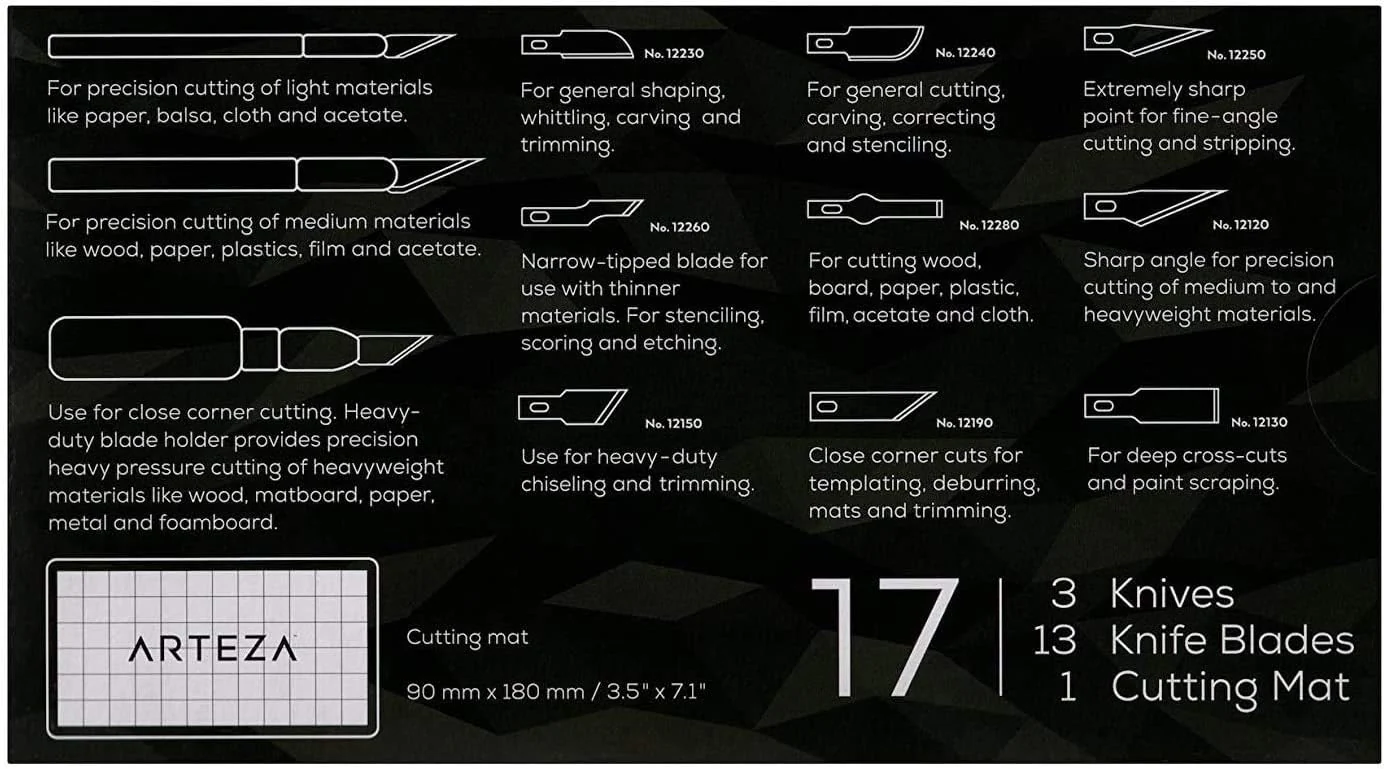 ARTEZA Model Making Tools - Hobby Knife Set of 17 - Image 7