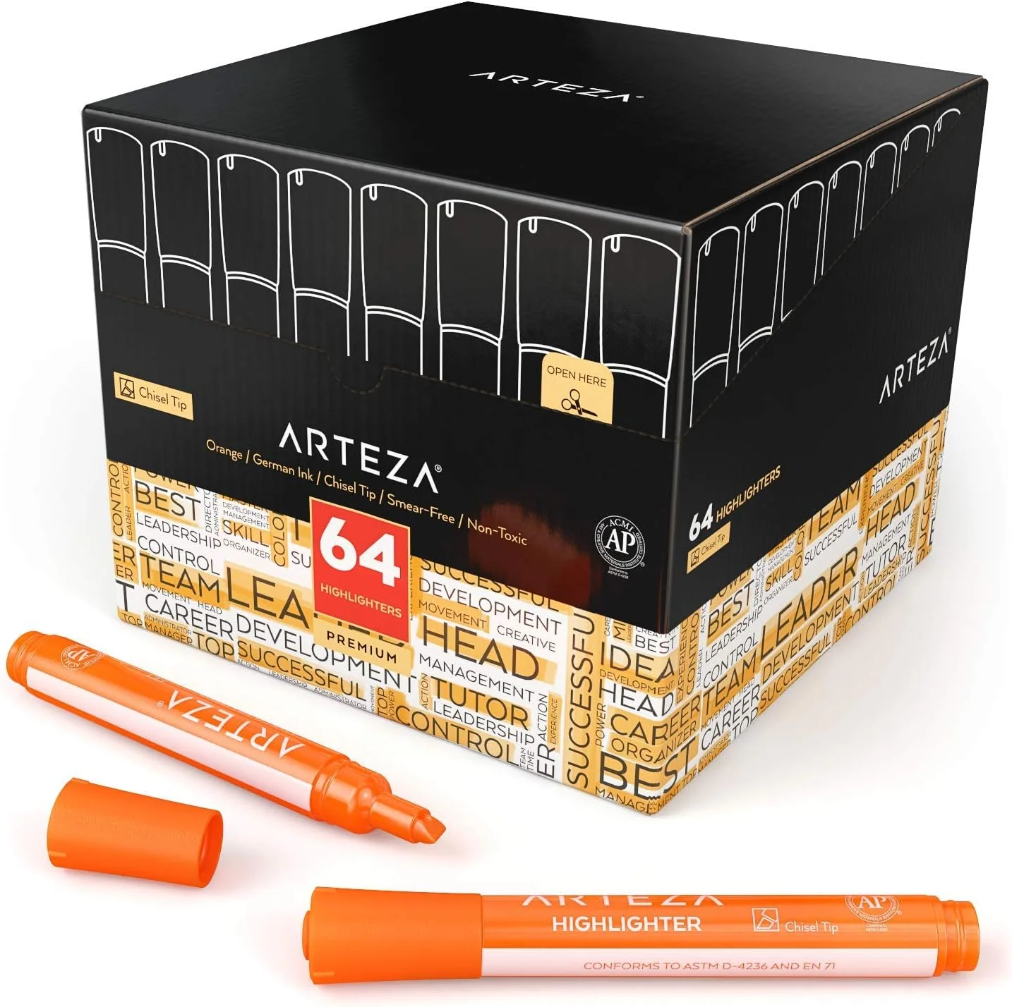 ARTEZA Orange Highlighter Pens - Set of 64 - Image 3