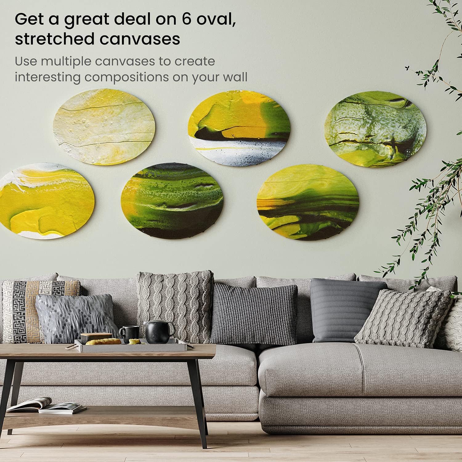 ARTEZA Oval Paint Canvases - 12"x16" (30.5x40.6cm) - 6 Pack - Image 6