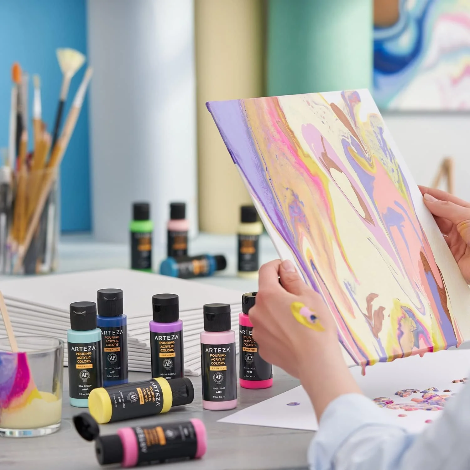 Arteza Paint Canvases - 16"x20" (40.6x50.8cm) - 14 Pack - Image 6