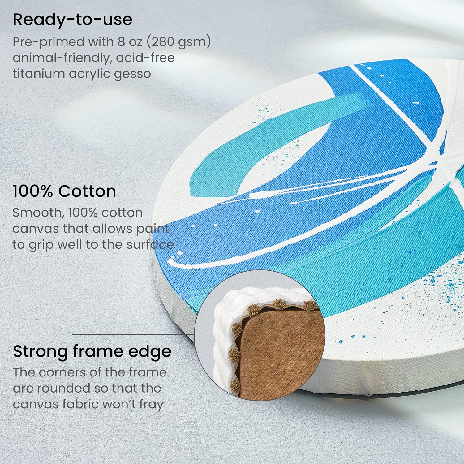 ARTEZA Paint Canvases - 8"x12" (20.3x30.5cm) - 8 Pack - Image 4