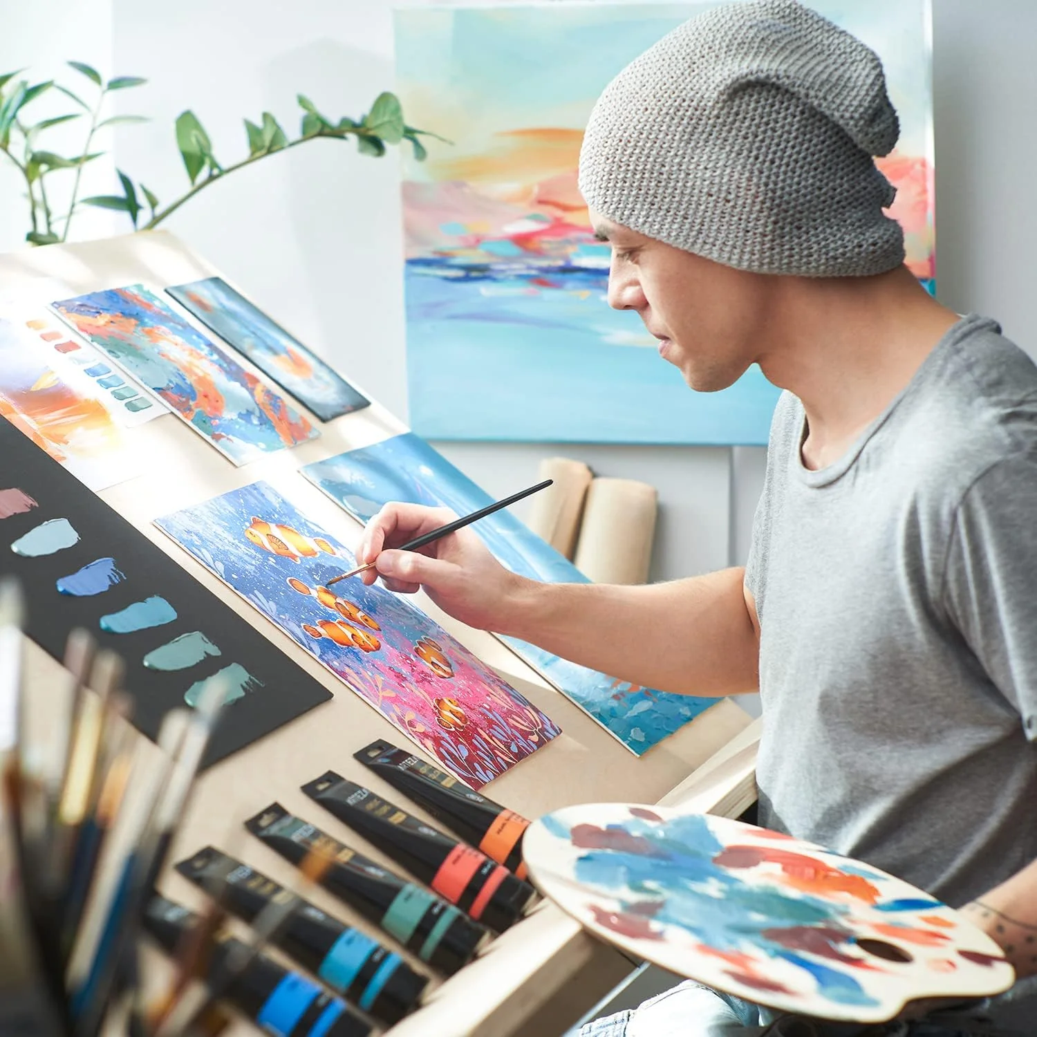 Arteza Painting Canvas Panels Multi Pack - 28 Pack - Image 5