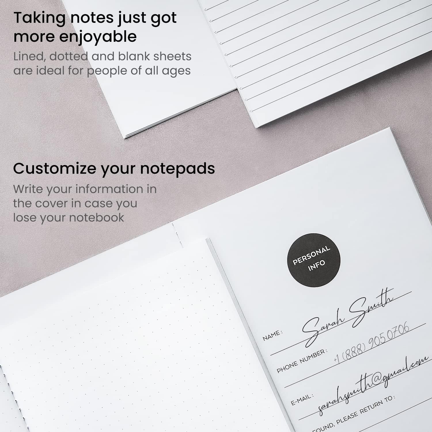 ARTEZA Pocket Notebooks, Set of 5 (12.7cm x 20.3cm) - Image 4