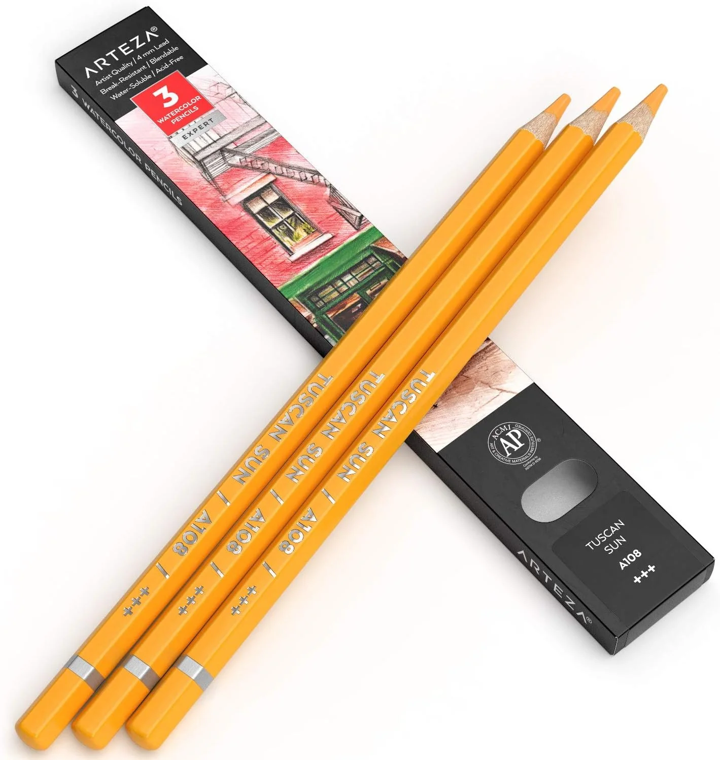 ARTEZA Professional Watercolour Pencils - 6 Pack (Tuscan Sun) - Image 5