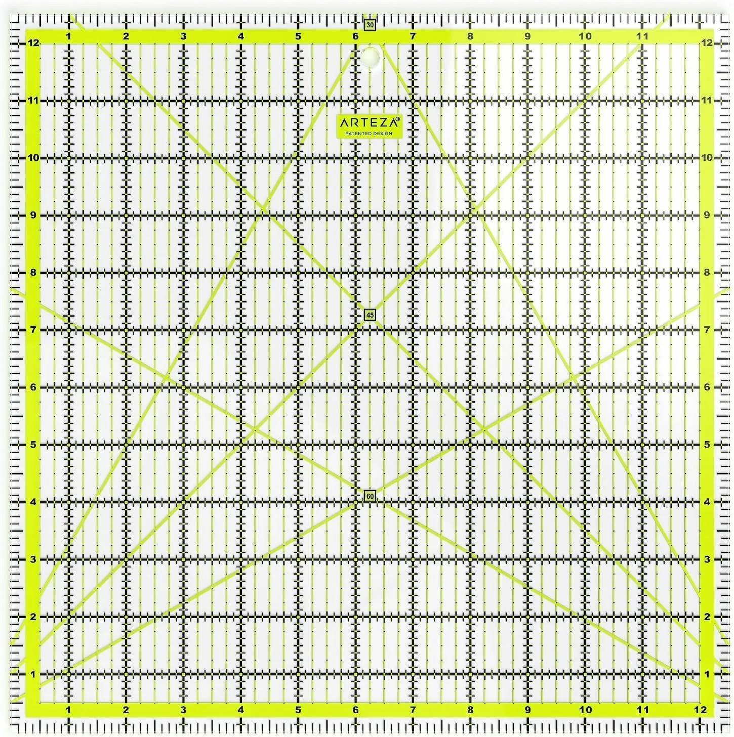 Arteza Quilting Ruler for Easy Precision Cutting, 12.5" Wide x 12.5" - Image 3