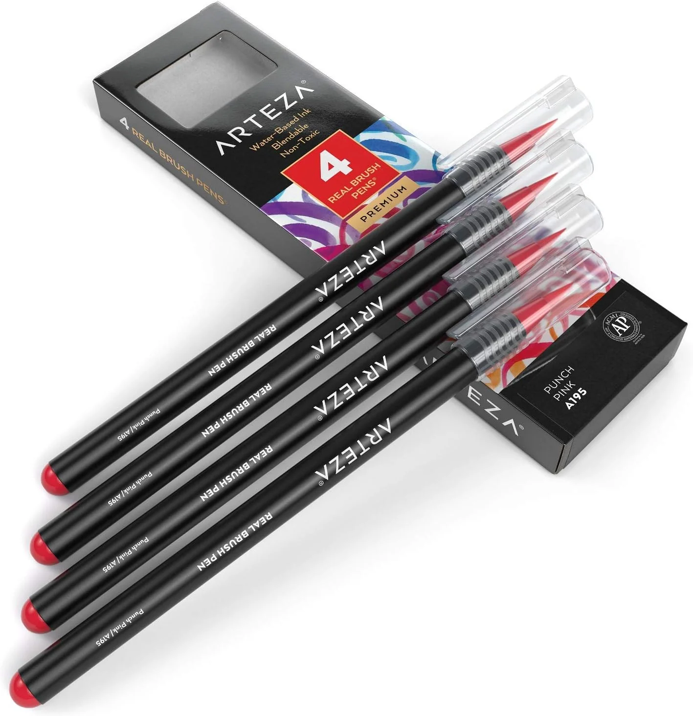 ARTEZA Real Brush Watercolour Pens - 3 Colours - 12 Pack - Image 3