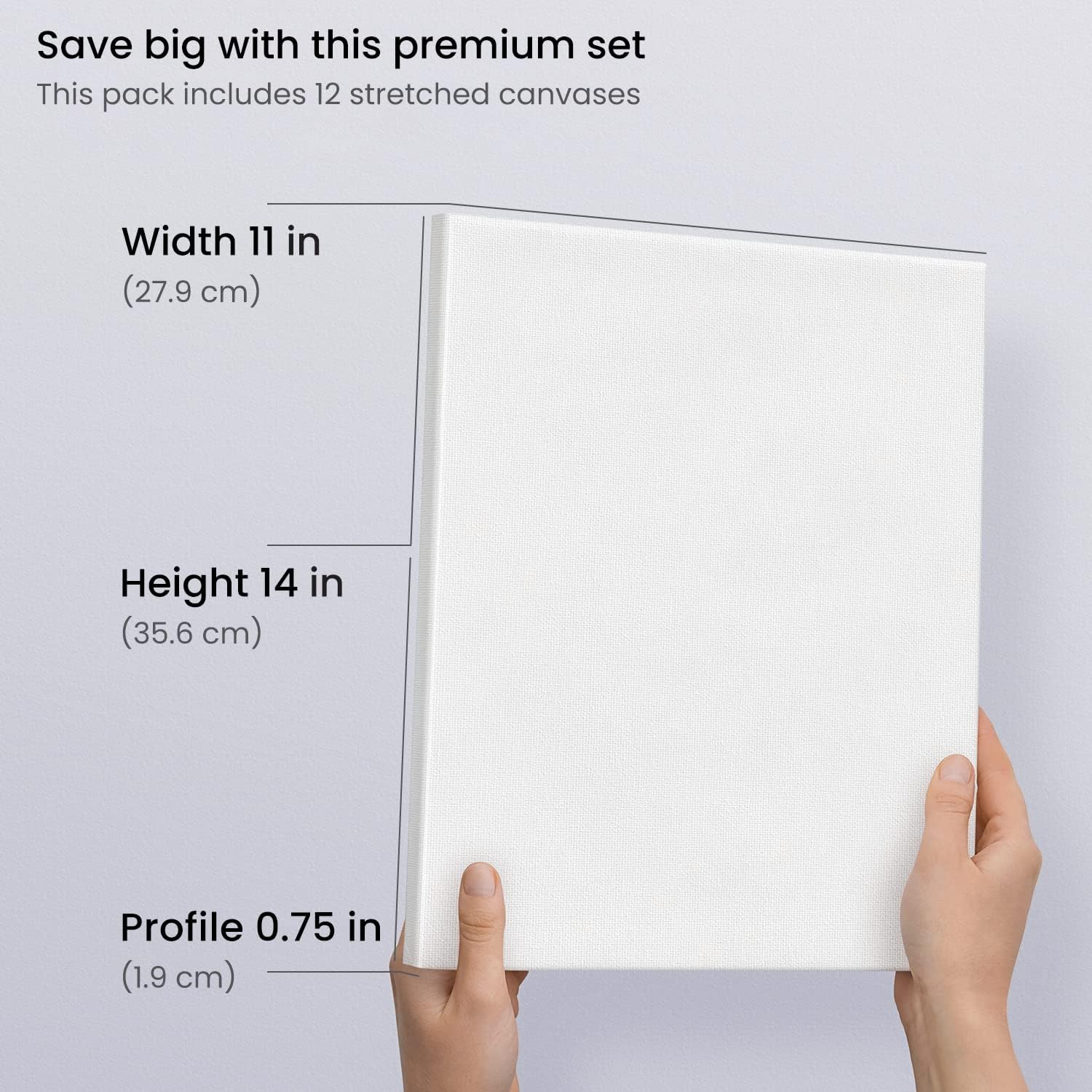 ARTEZA Stretched Canvas - 11'x14" (28x35.6cm) - 8 Pack - Image 5