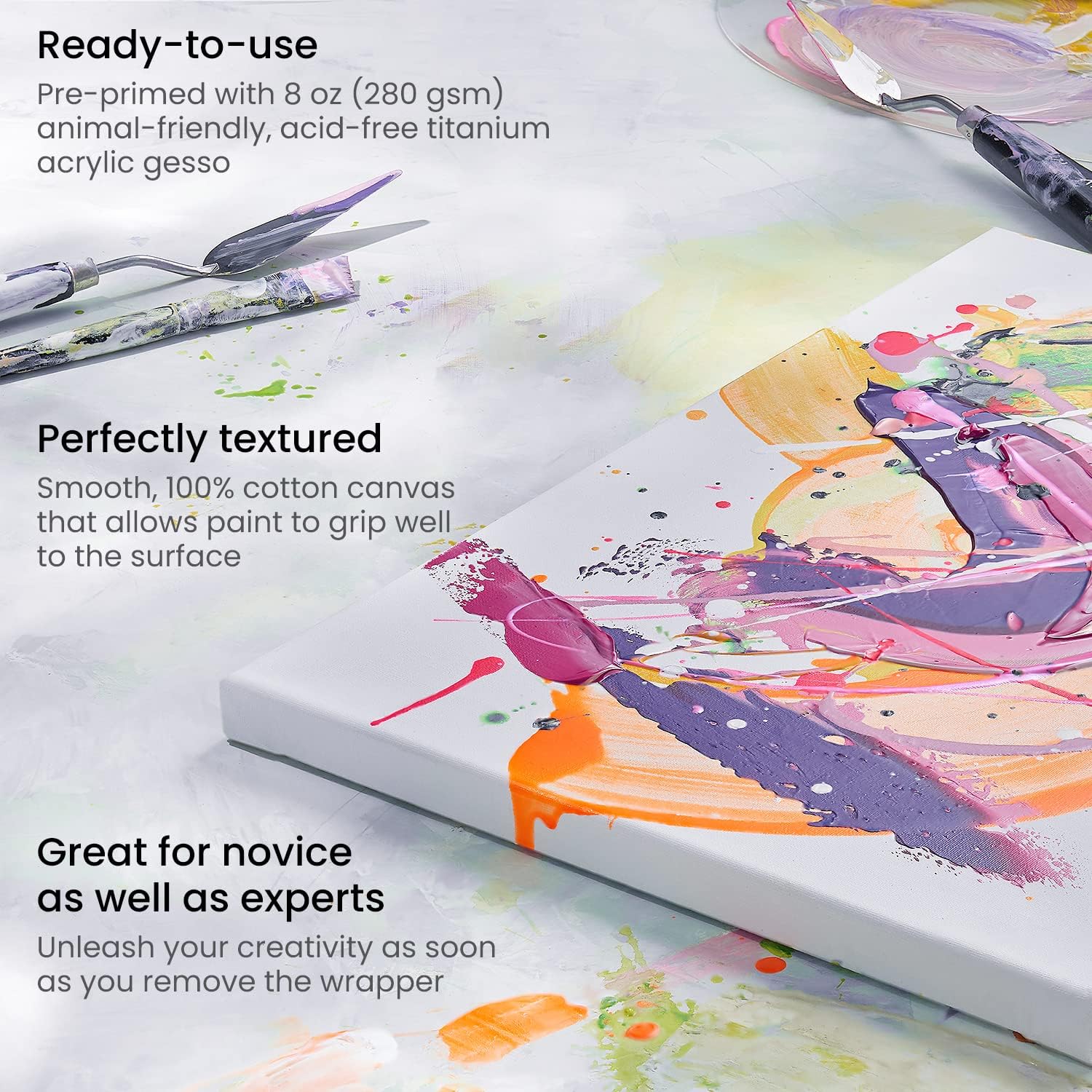 ARTEZA Stretched Canvas Multipack - 4 Pack - Image 6