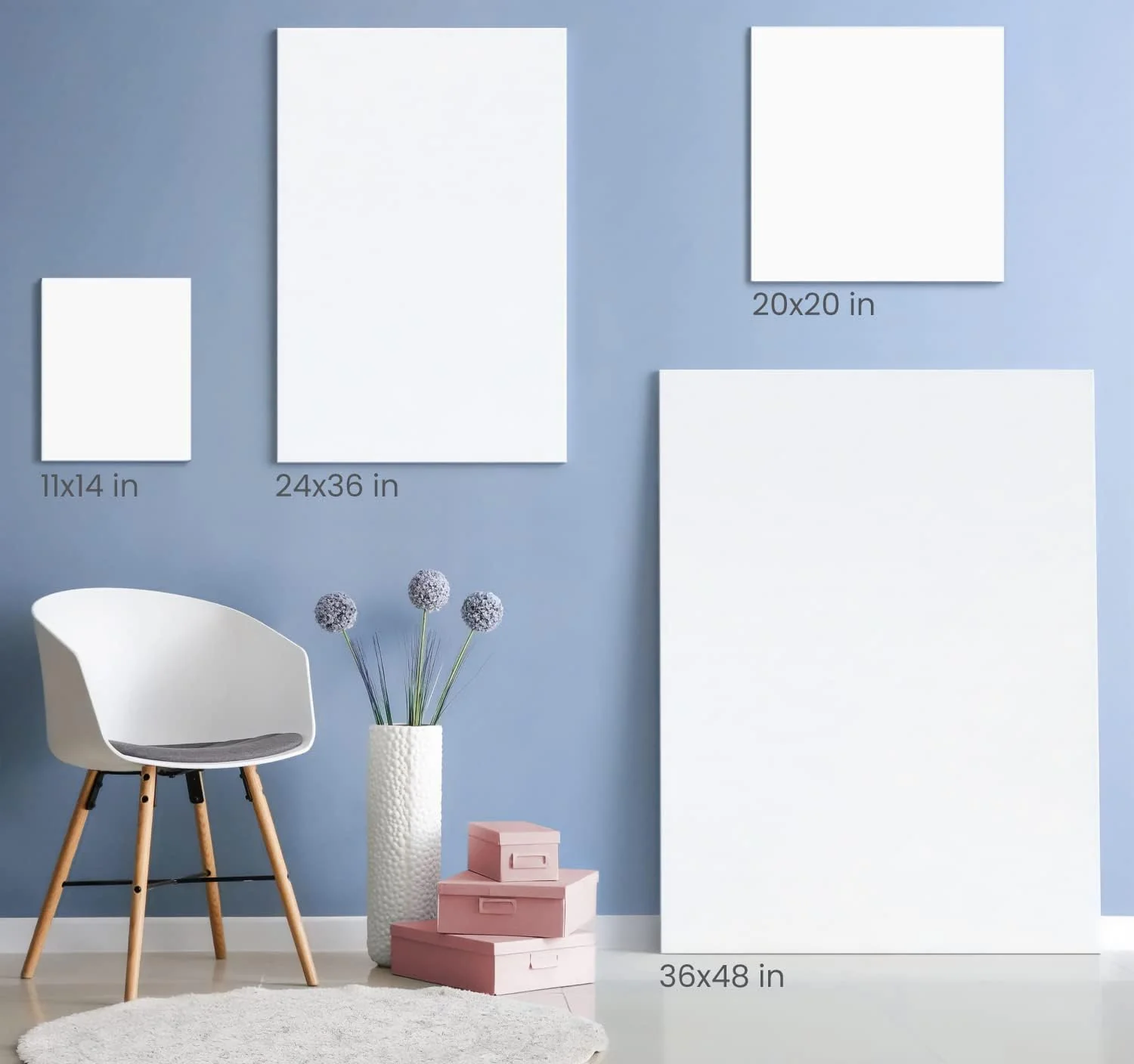Arteza Stretched White Blank Canvas - 60x91cm (24x36") - 2 Pack in - Image 2