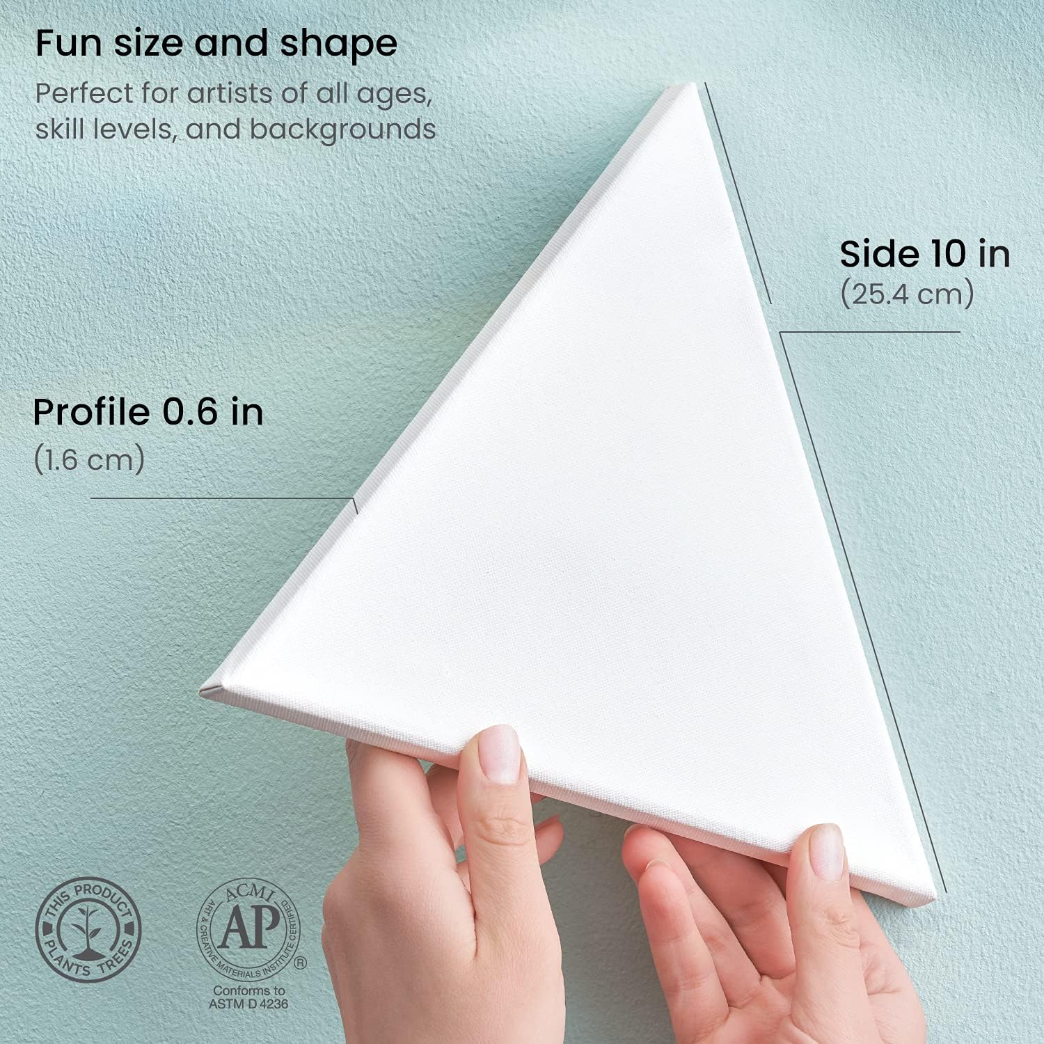 Arteza Triangle Paint Canvases - 10" (25.4cm) - 10 Pack - Image 3