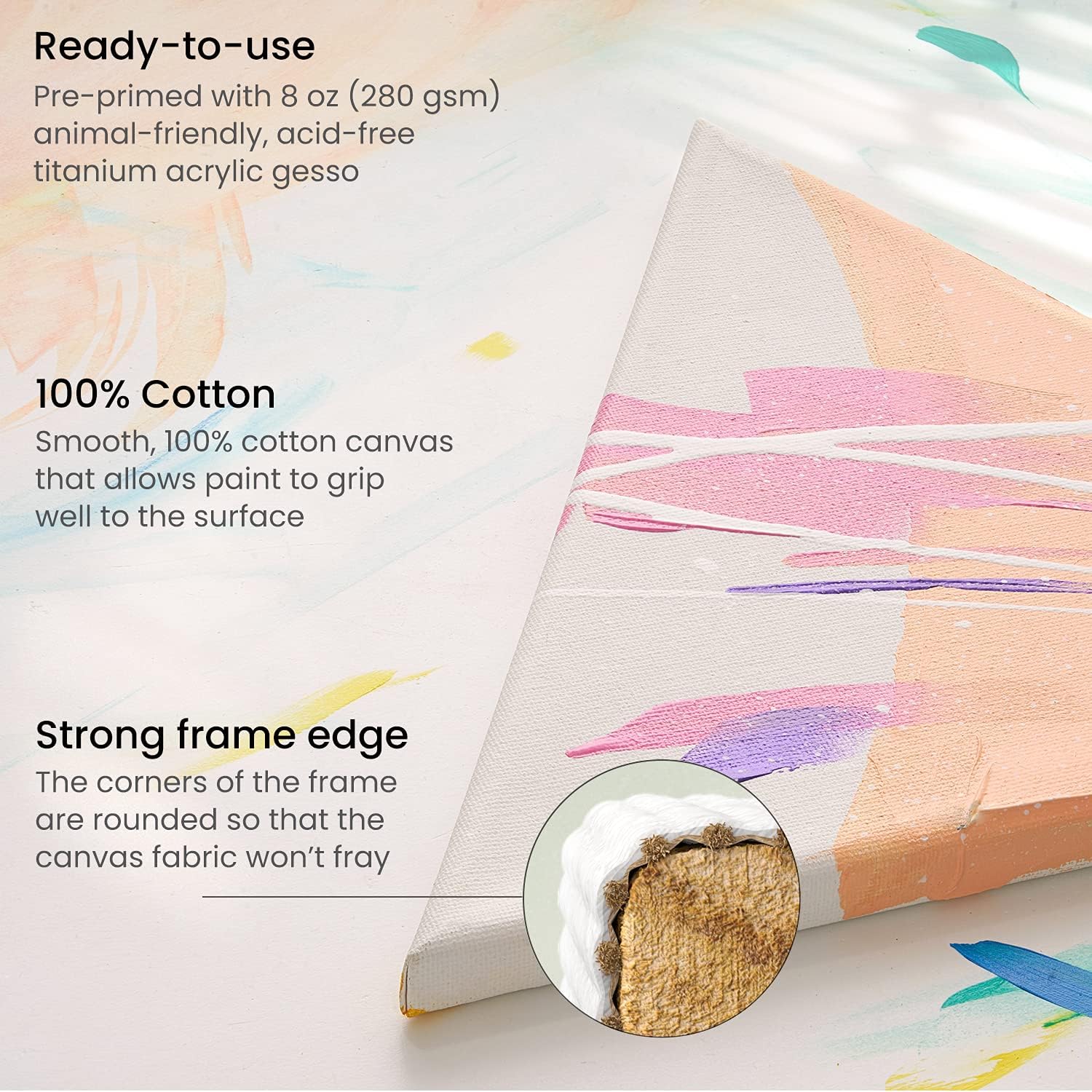 Arteza Triangle Paint Canvases - 10" (25.4cm) - 10 Pack - Image 4