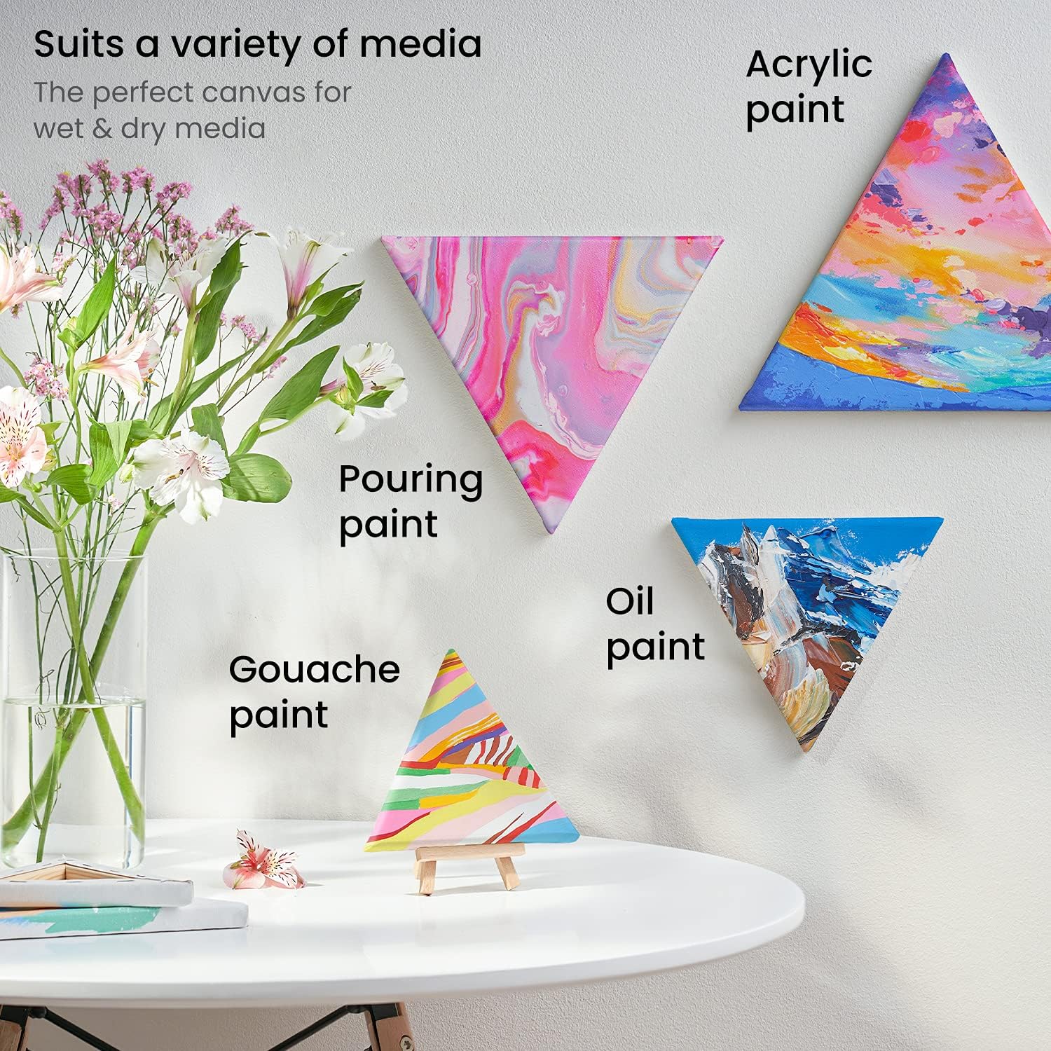 Arteza Triangle Paint Canvases - 10" (25.4cm) - 10 Pack - Image 5