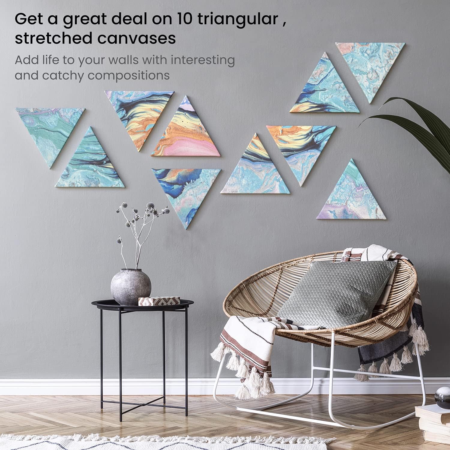 Arteza Triangle Paint Canvases - 10" (25.4cm) - 10 Pack - Image 6
